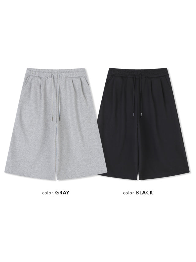 spiral half sweat pants (black)