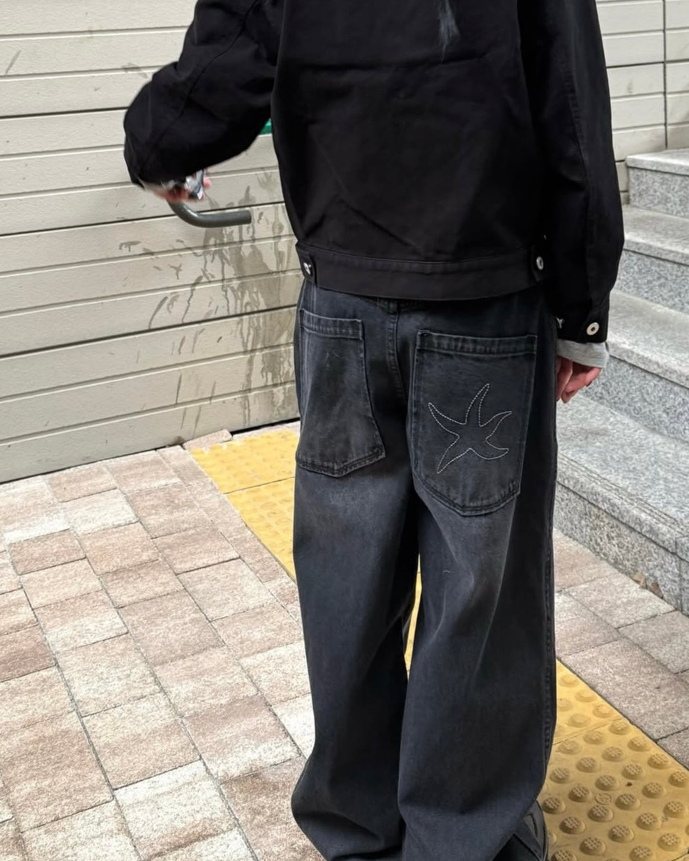 TCM STARFISH DENIM PANTS (BLACK)