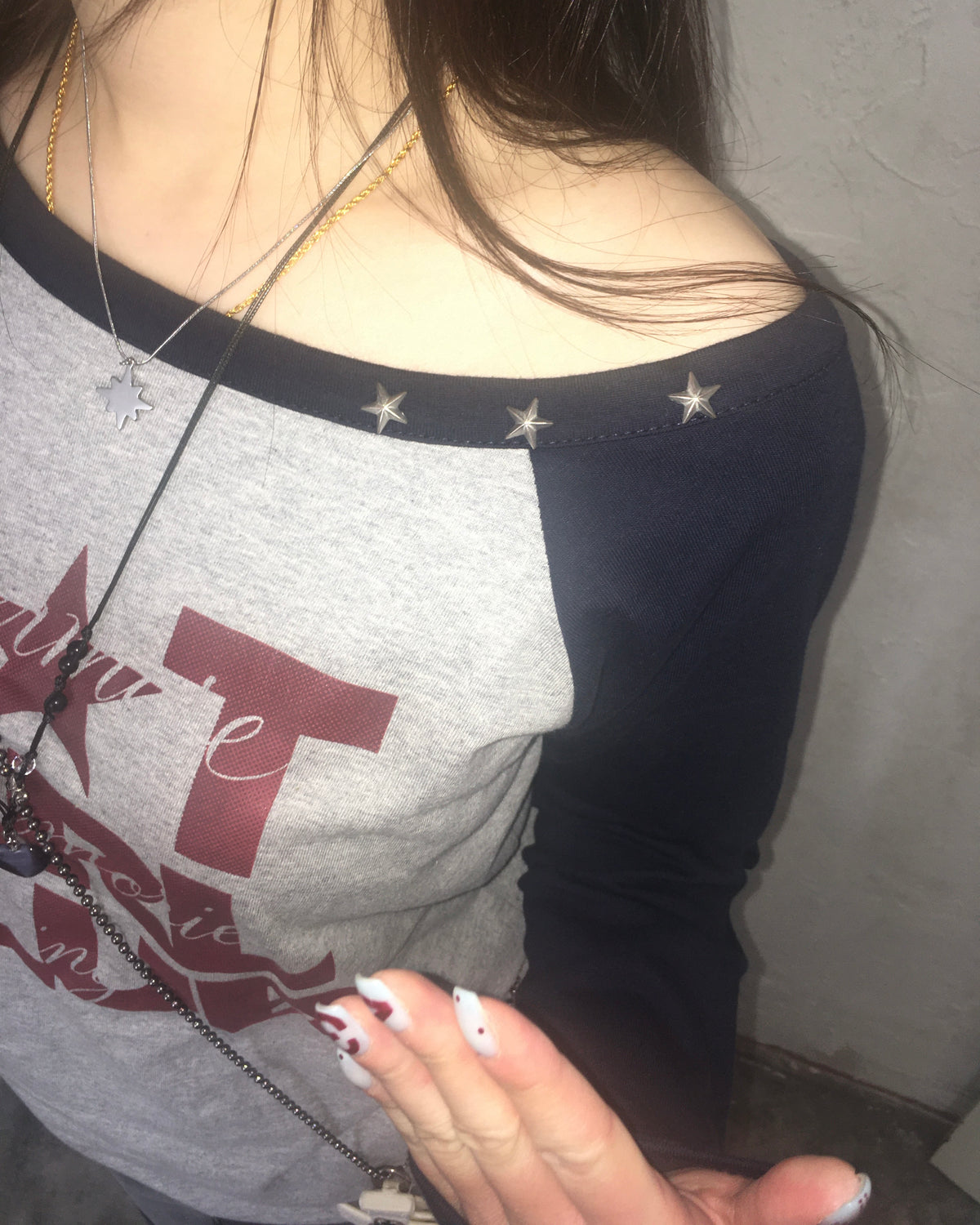 hot girl raglan tee (grey)