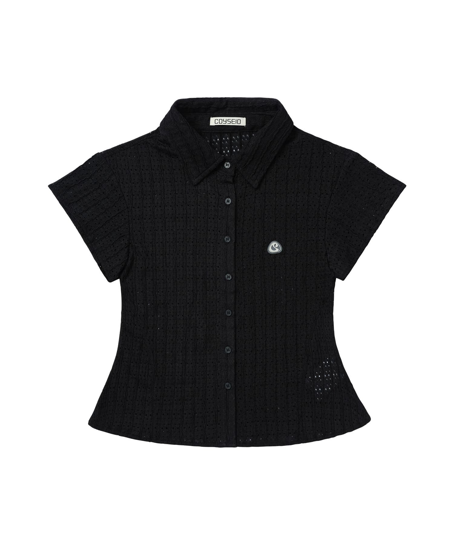 ✪【𝘱𝘳𝘦-𝘰𝘳𝘥𝘦𝘳】coyseio lace half shirts (black)