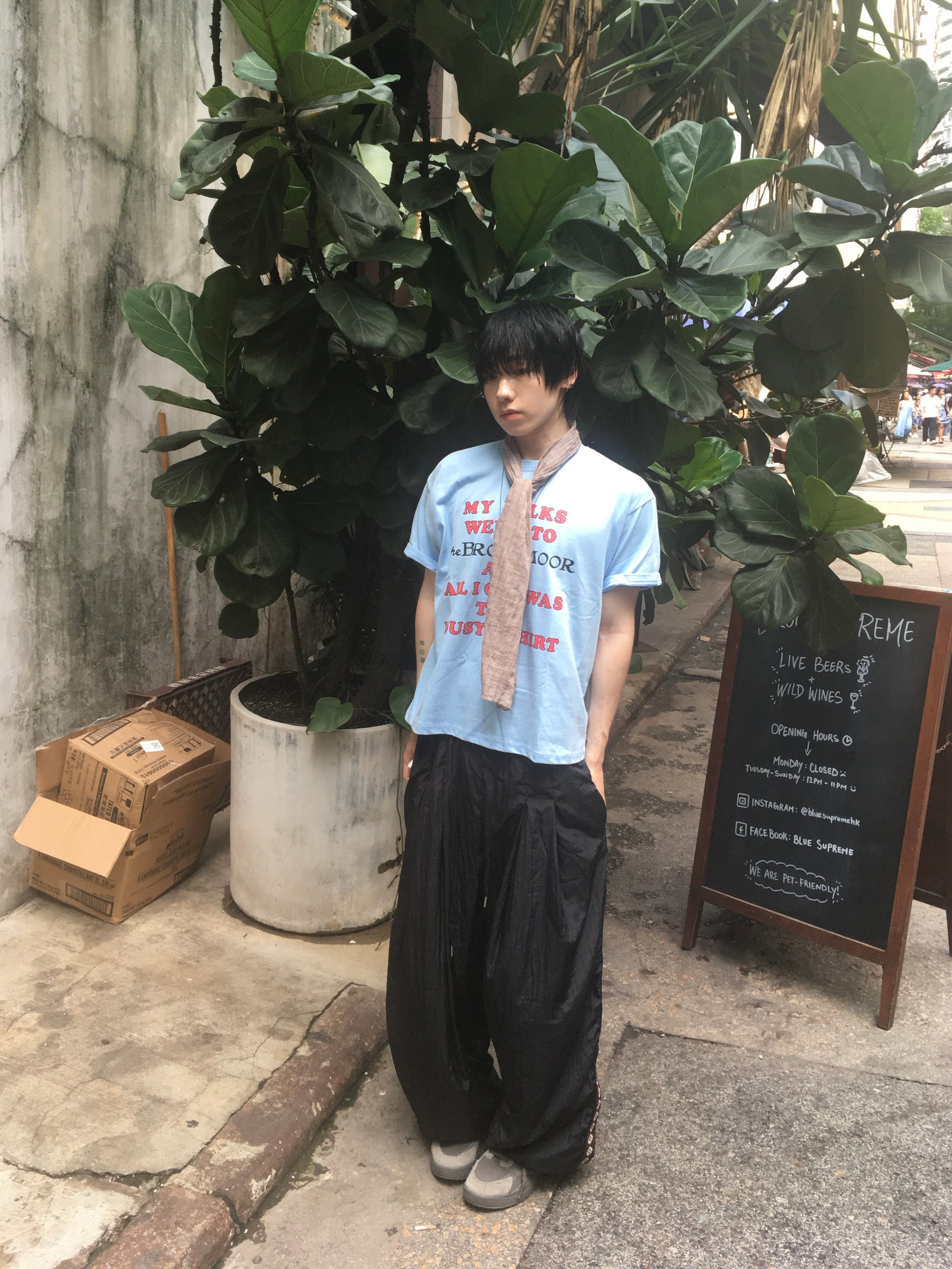 mist check scarf (brown)