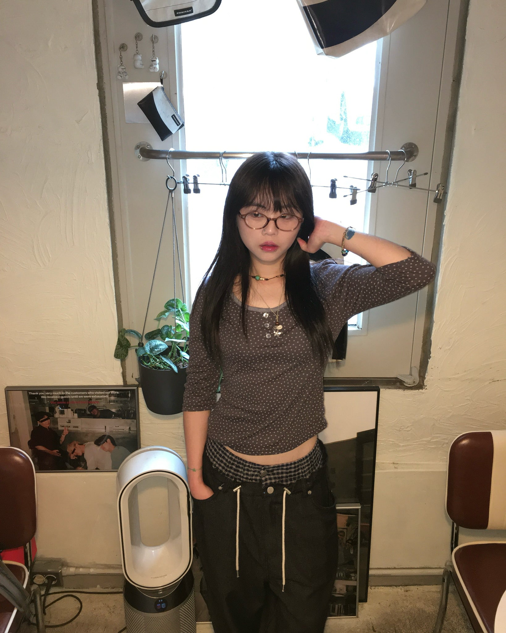 star 7 sleeve top (charcoal)
