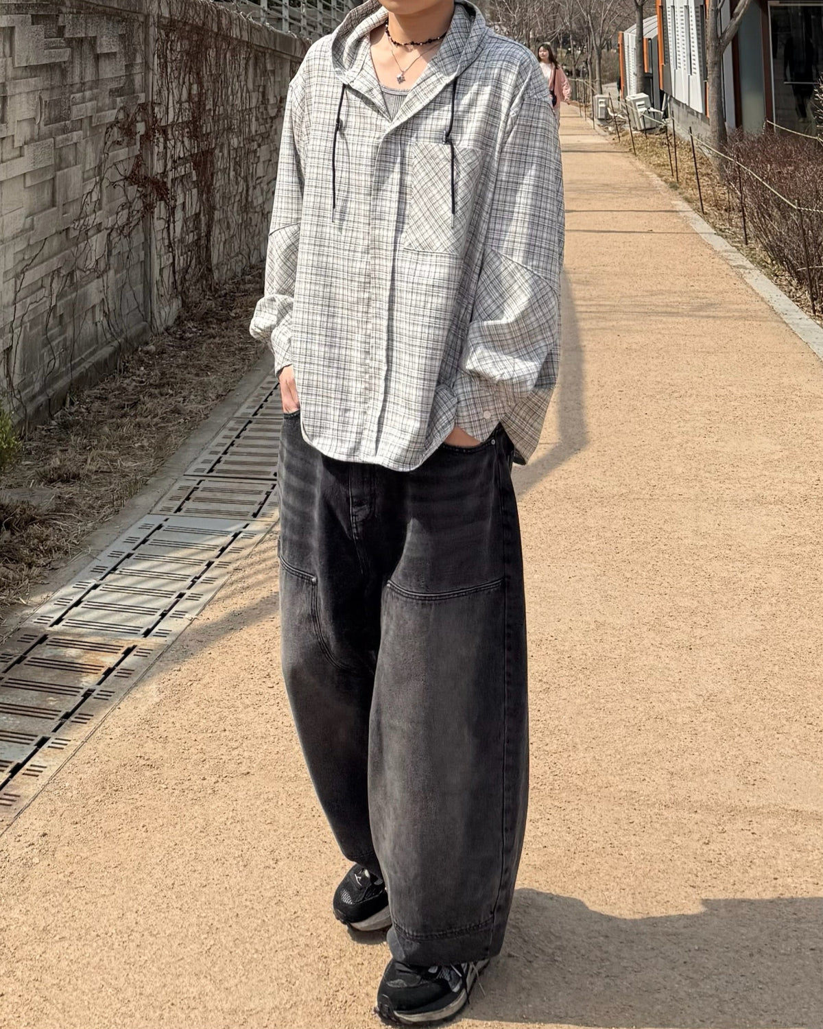 vintage layer washed jeans (black)