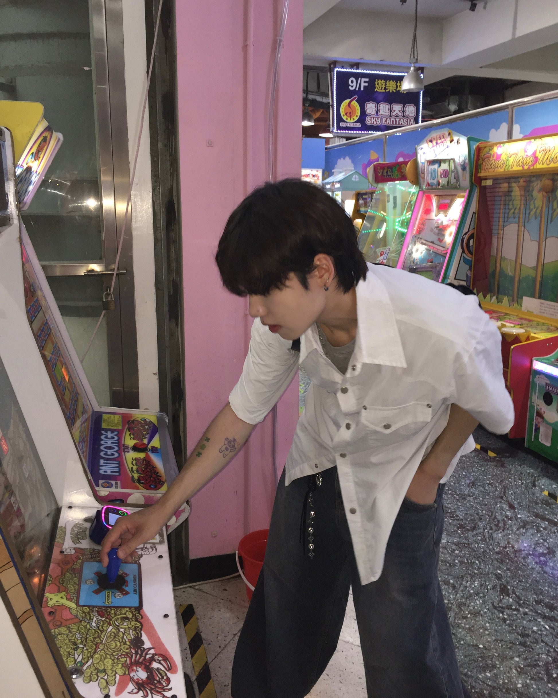 (in stock) western nylon shirt (white)