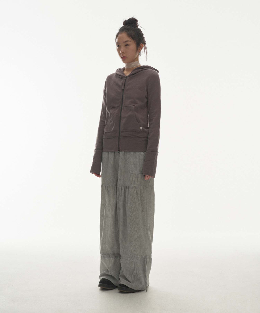 ✪【𝘱𝘳𝘦-𝘰𝘳𝘥𝘦𝘳】coyseio shirring rough stripe pants (light grey)