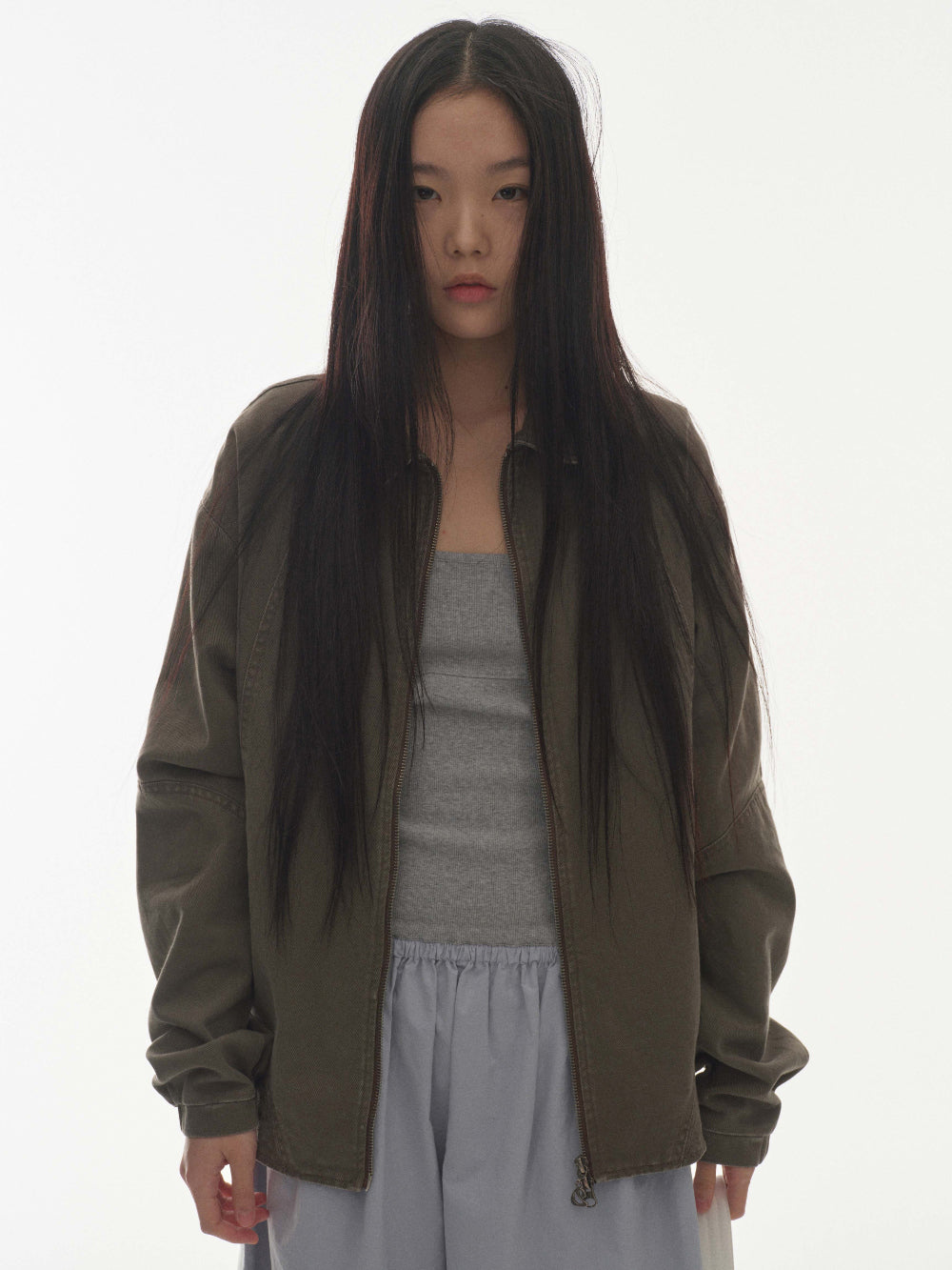 ✪【𝘱𝘳𝘦-𝘰𝘳𝘥𝘦𝘳】coyseio round collar stitch jacket (grey)