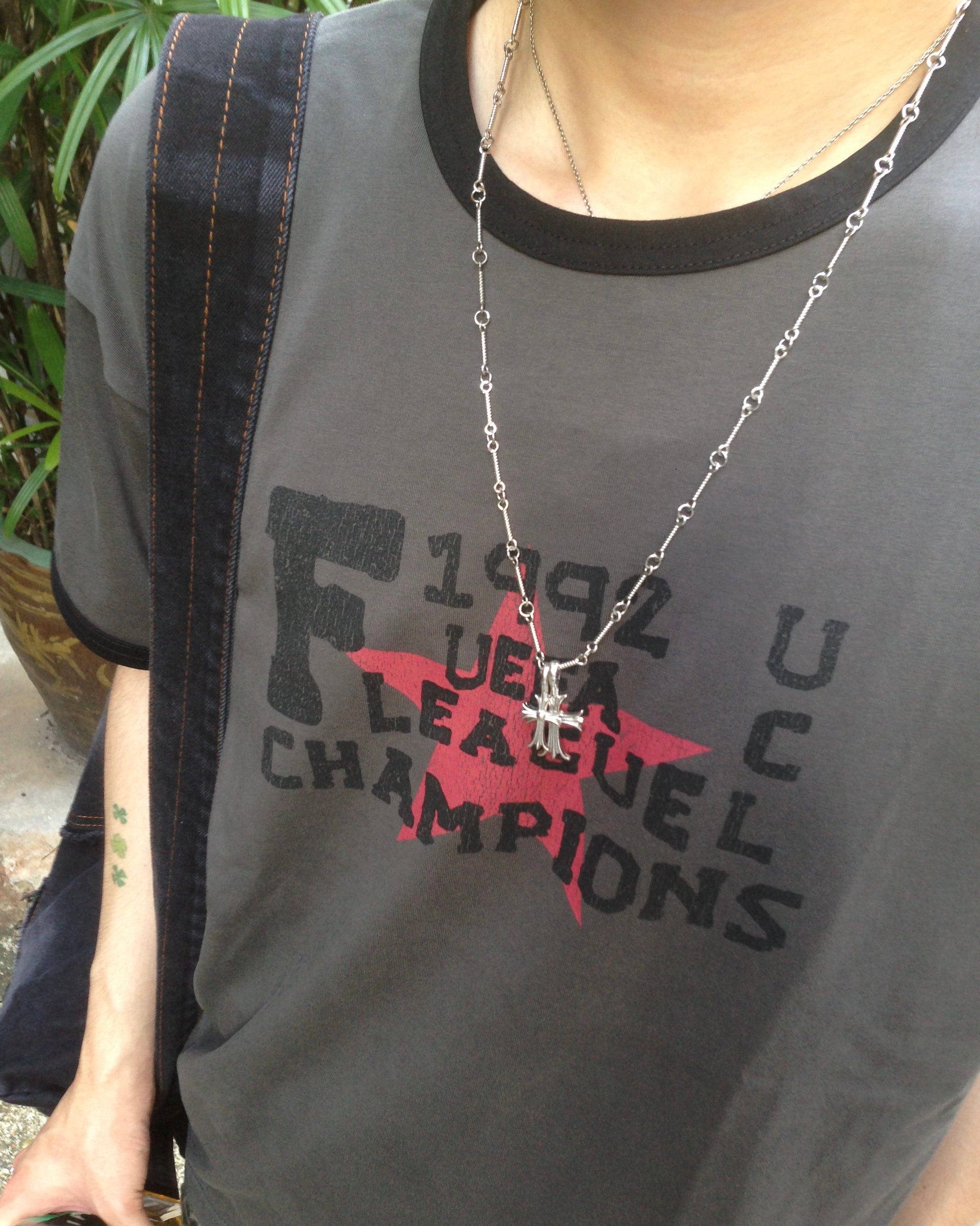 champion star ringer tee (charcoal)