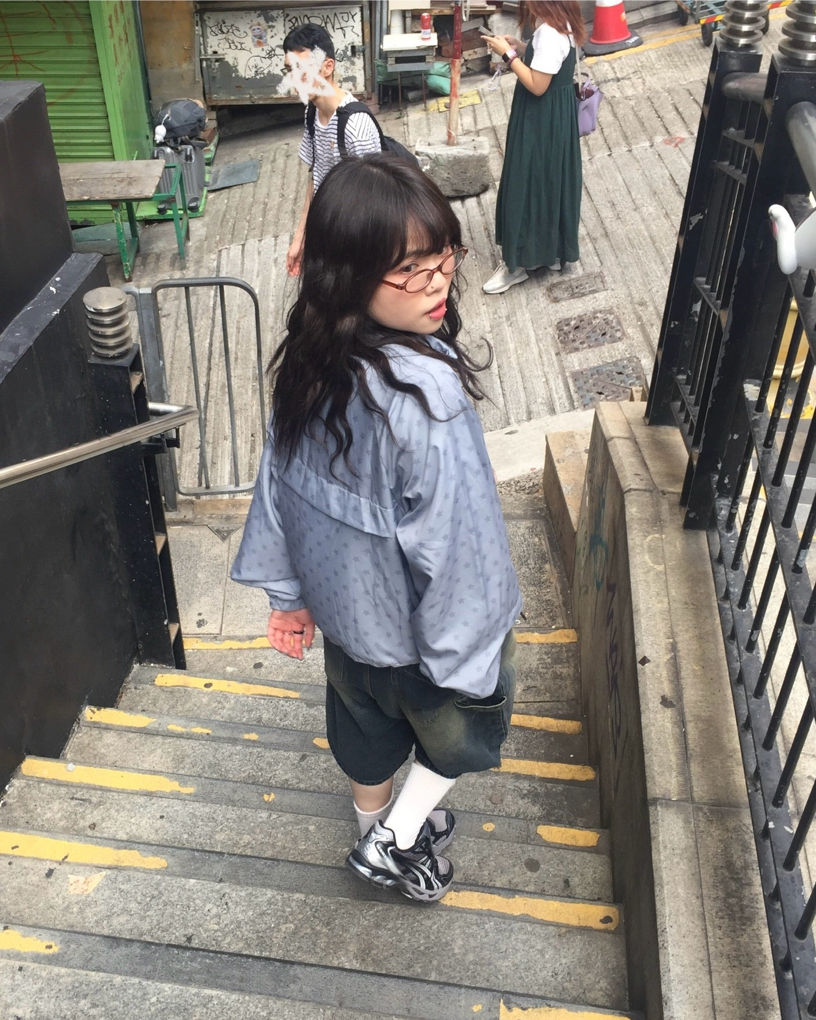 (in stock) star windbreaker jumper (grey)