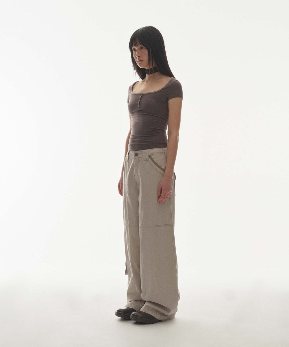 ✪【𝘱𝘳𝘦-𝘰𝘳𝘥𝘦𝘳】coyseio snap work pants (2 color)