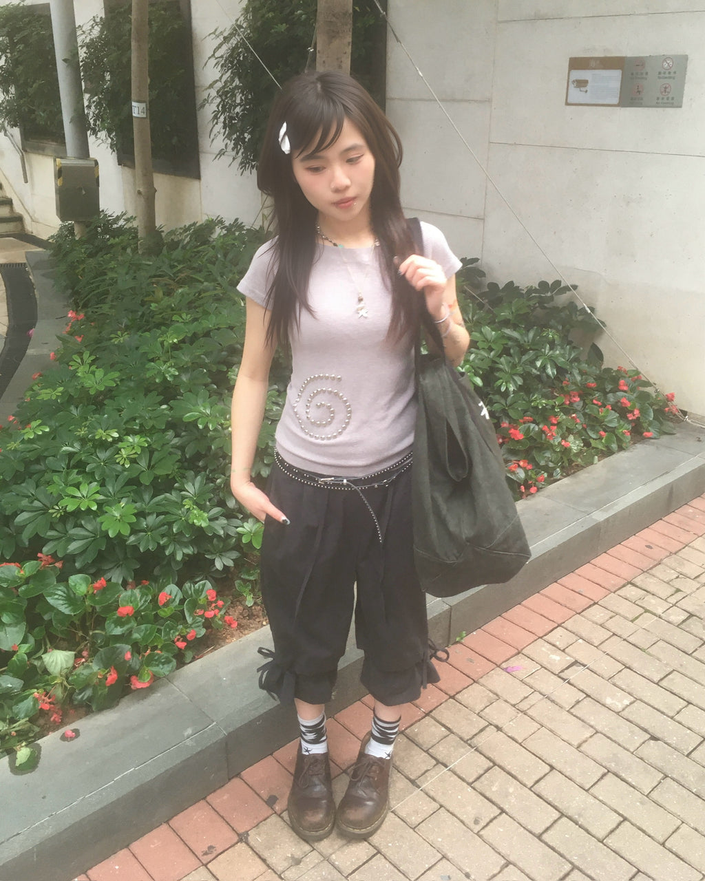 ruffle banding half pants (black)