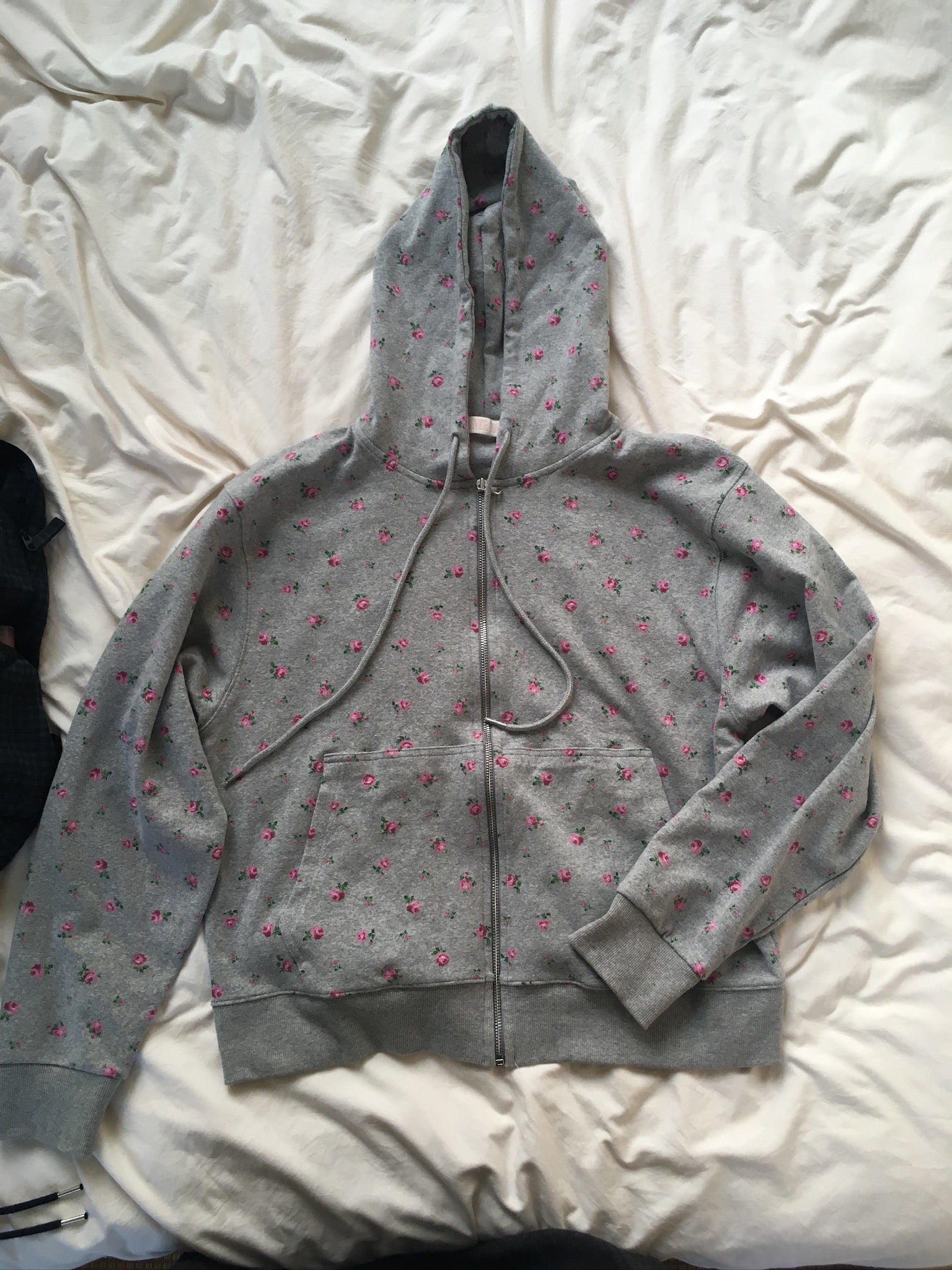 flower zip-up hoodie