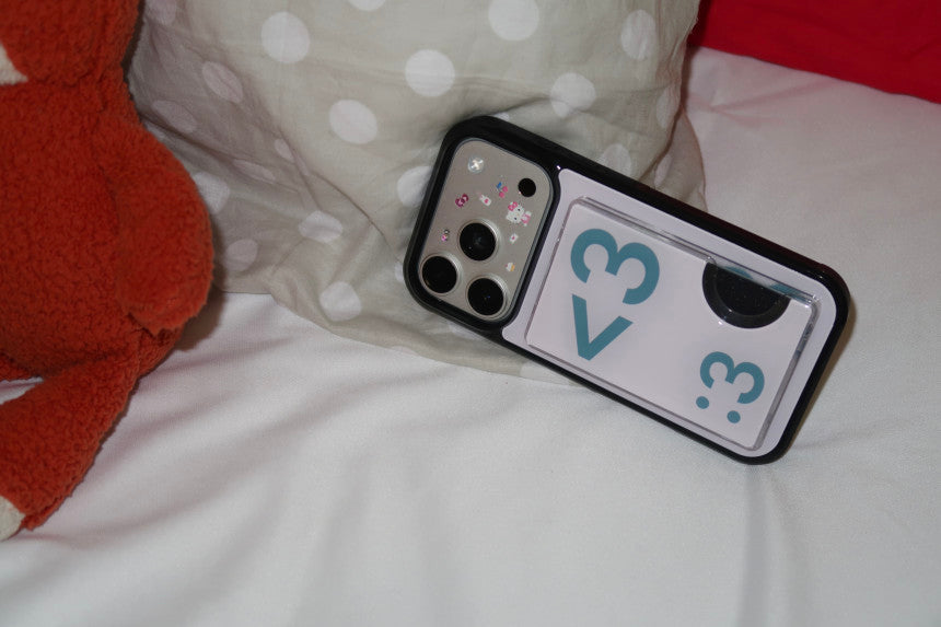 <3 emoji phone case+card slot (★SET)