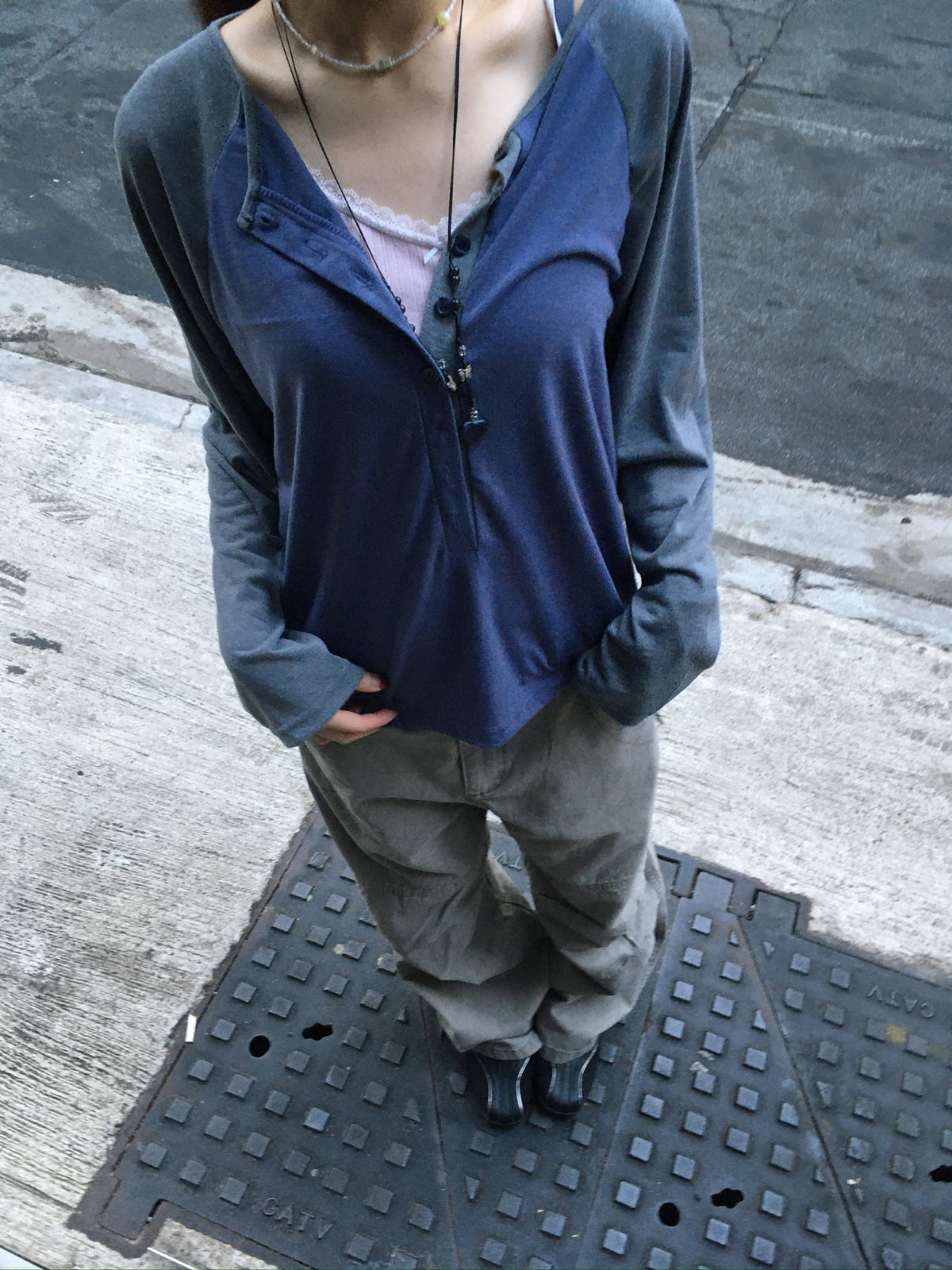 vintage washed cargo pants (beige)