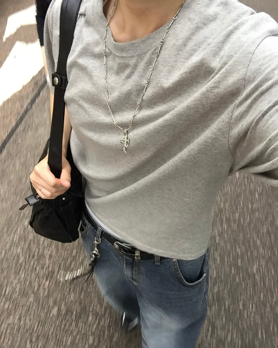 basic crop tee (grey)