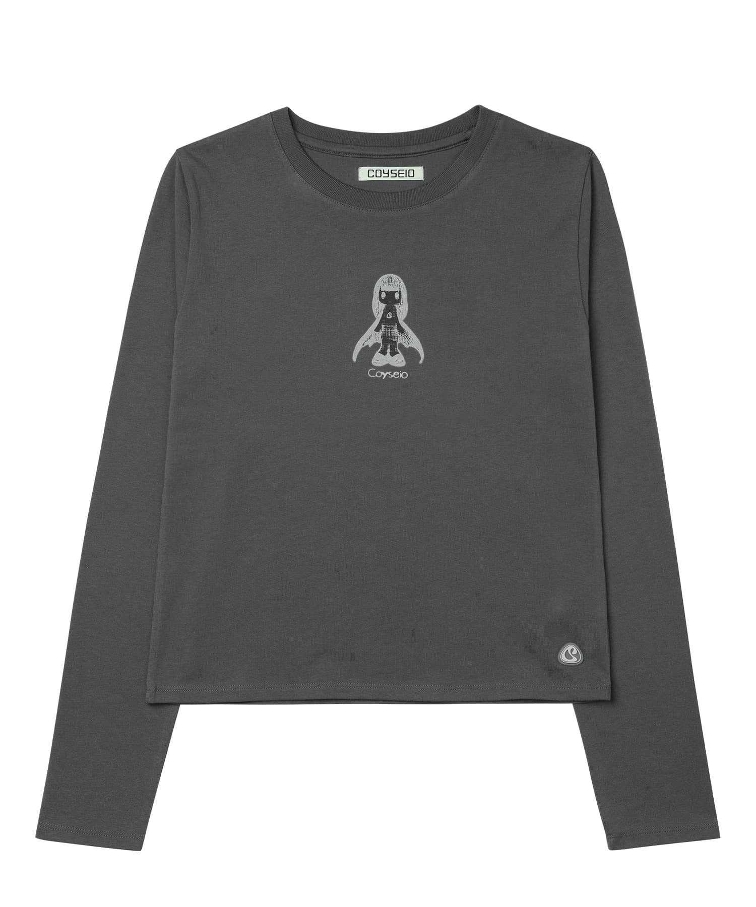 ✪【𝘱𝘳𝘦-𝘰𝘳𝘥𝘦𝘳】coyseio lengna character longsleeves (charcoal)