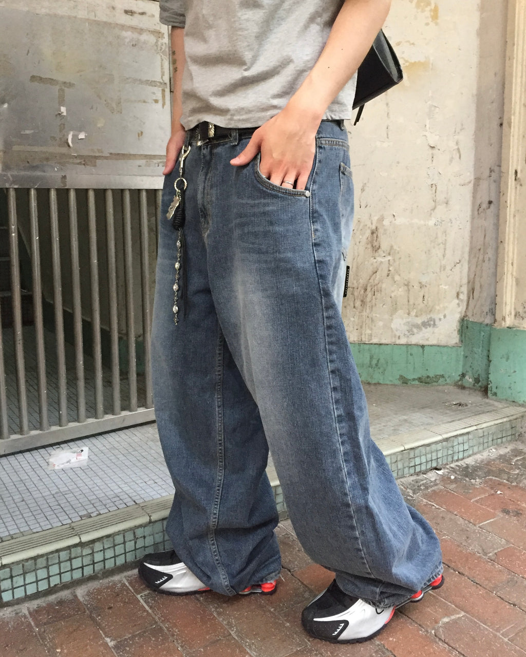 slub balloon wide jeans