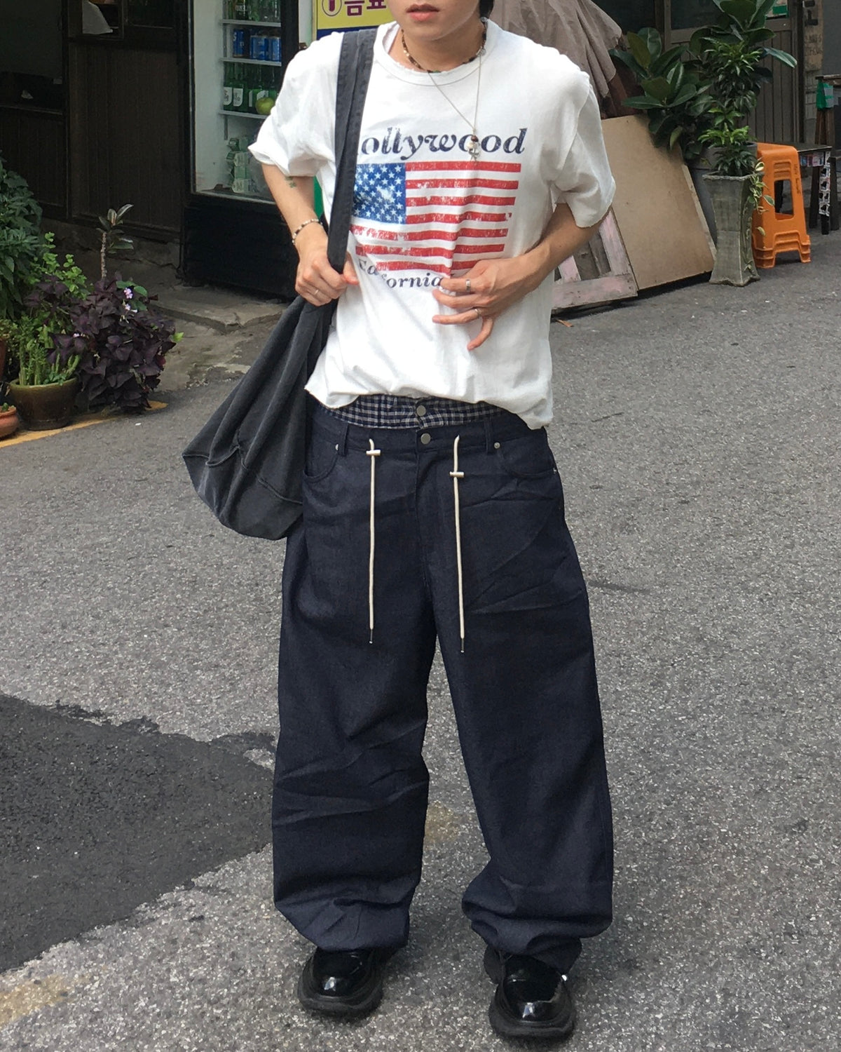 trunk layered pants (blue)