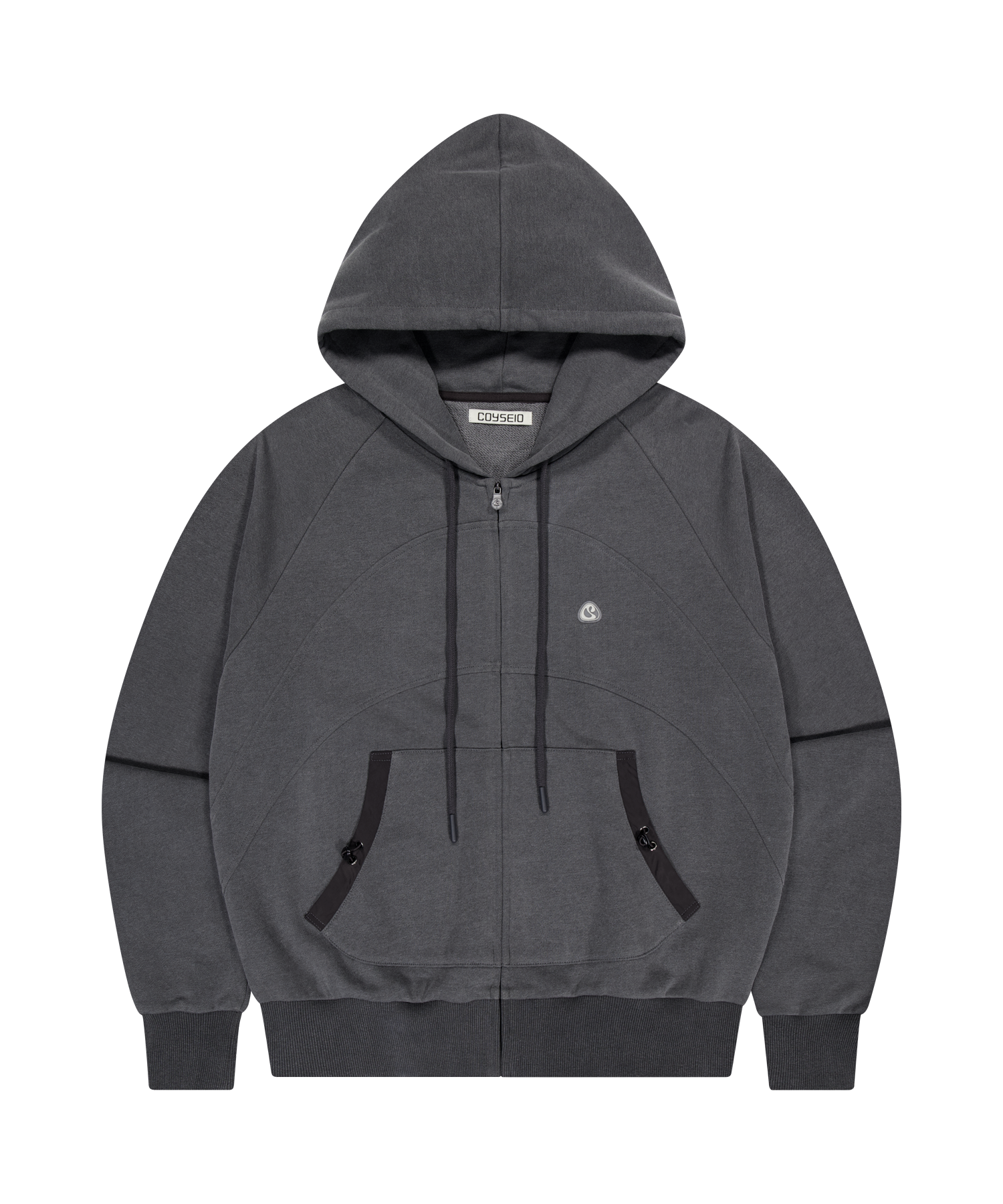 ✪【𝘱𝘳𝘦-𝘰𝘳𝘥𝘦𝘳】coyseio string pocket hood zip-up (3 color)