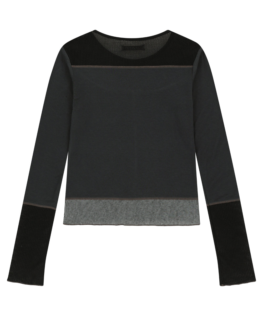 ✪【𝘱𝘳𝘦-𝘰𝘳𝘥𝘦𝘳】coyseio net stitch longsleeves (black)