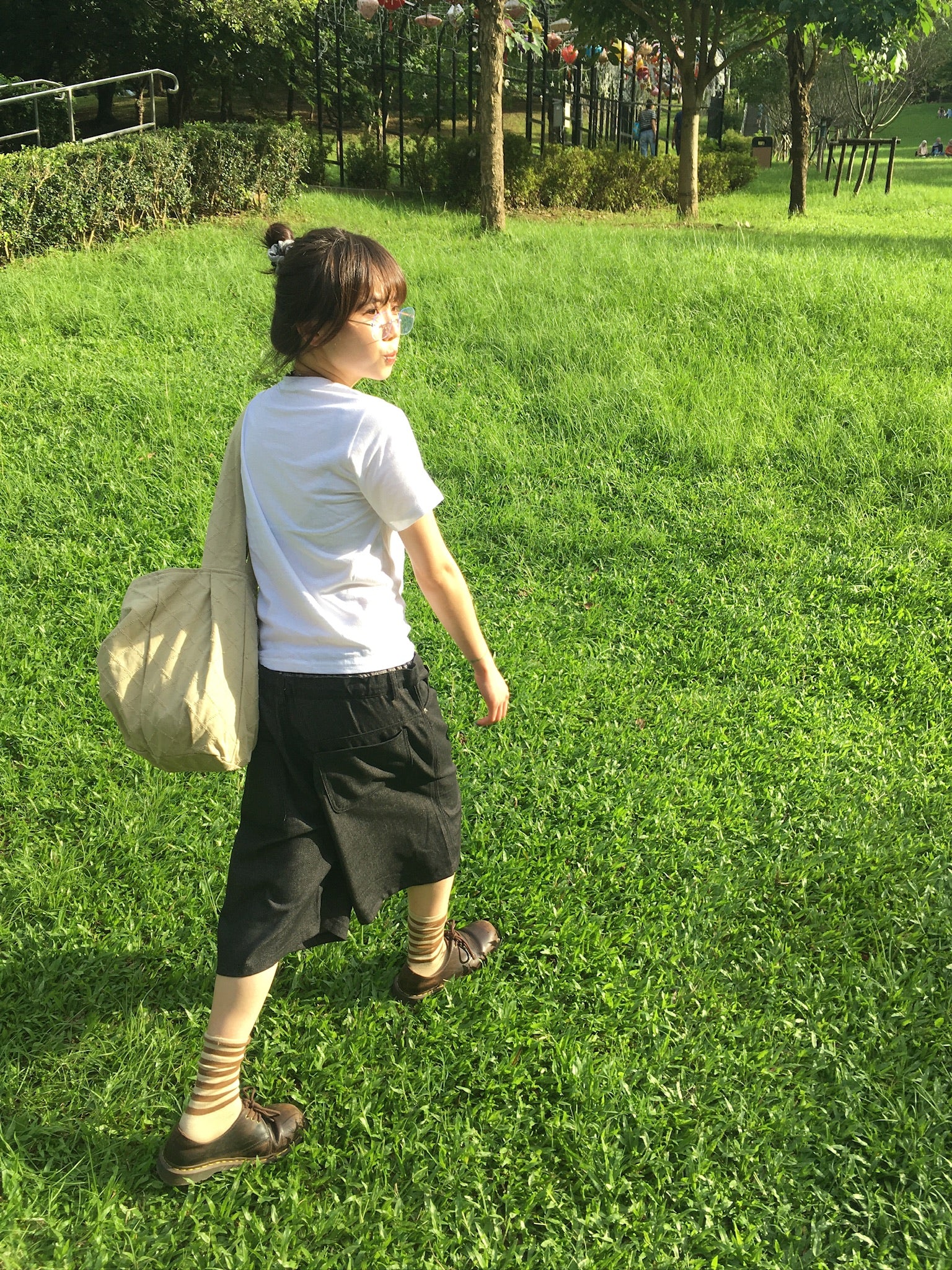 trunk layered half pants (black)