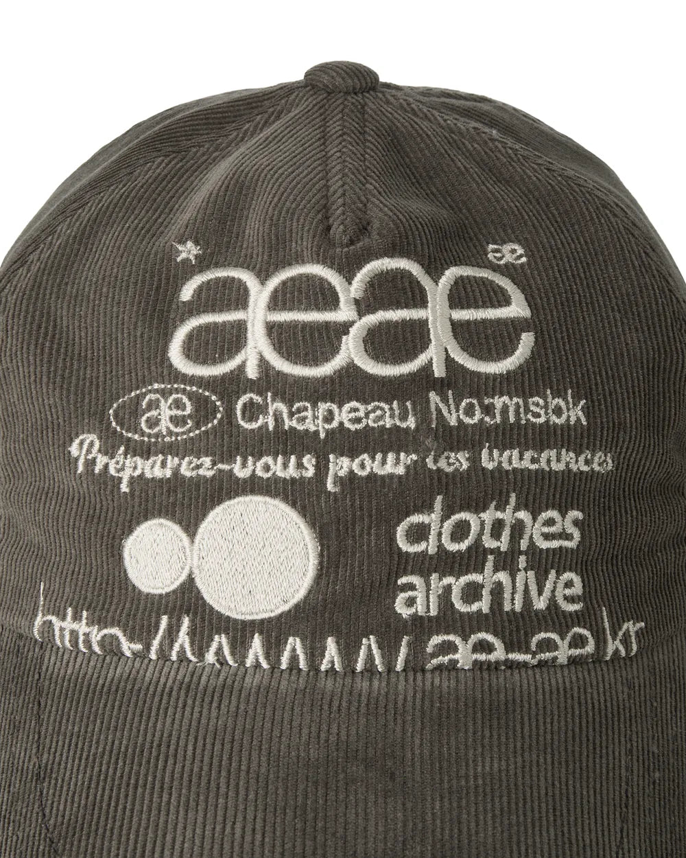 AEAE WEB LOGO CORDUROY CAP (BROWN)