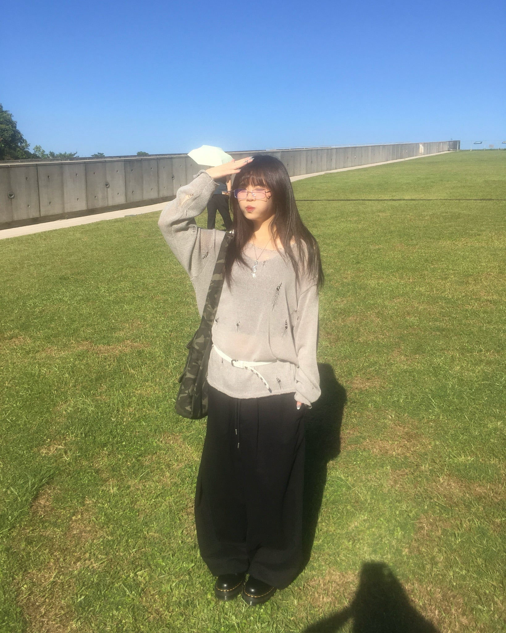 damaged mesh knit (oatmeal)