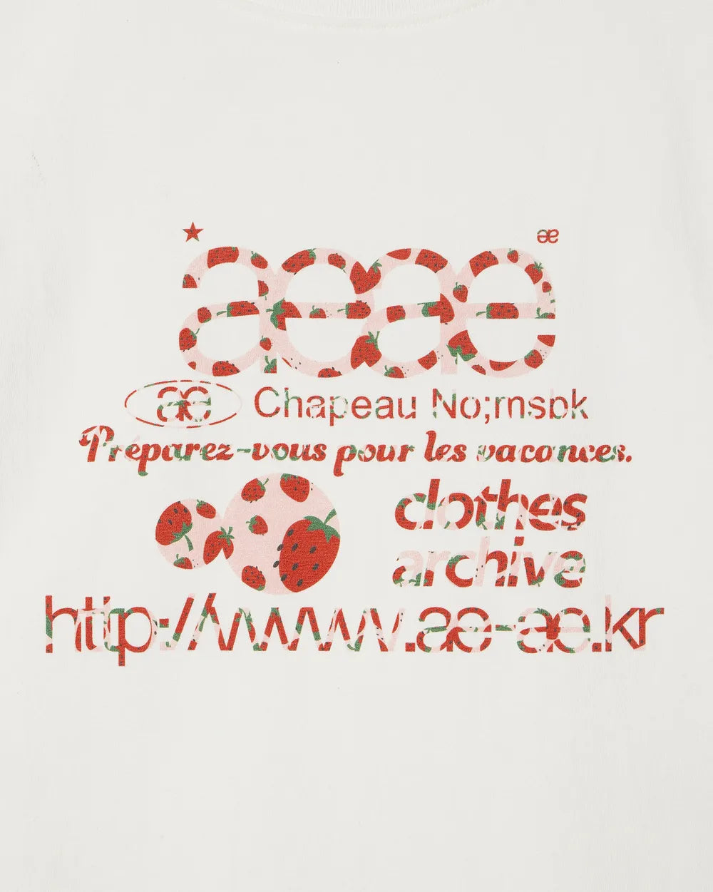 AEAE WEB LOGO CROP T-SHIRTS (STRAWBERRY)