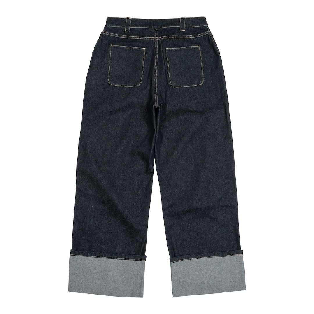 TCM ROLL UP DENIM PANTS (NAVY)
