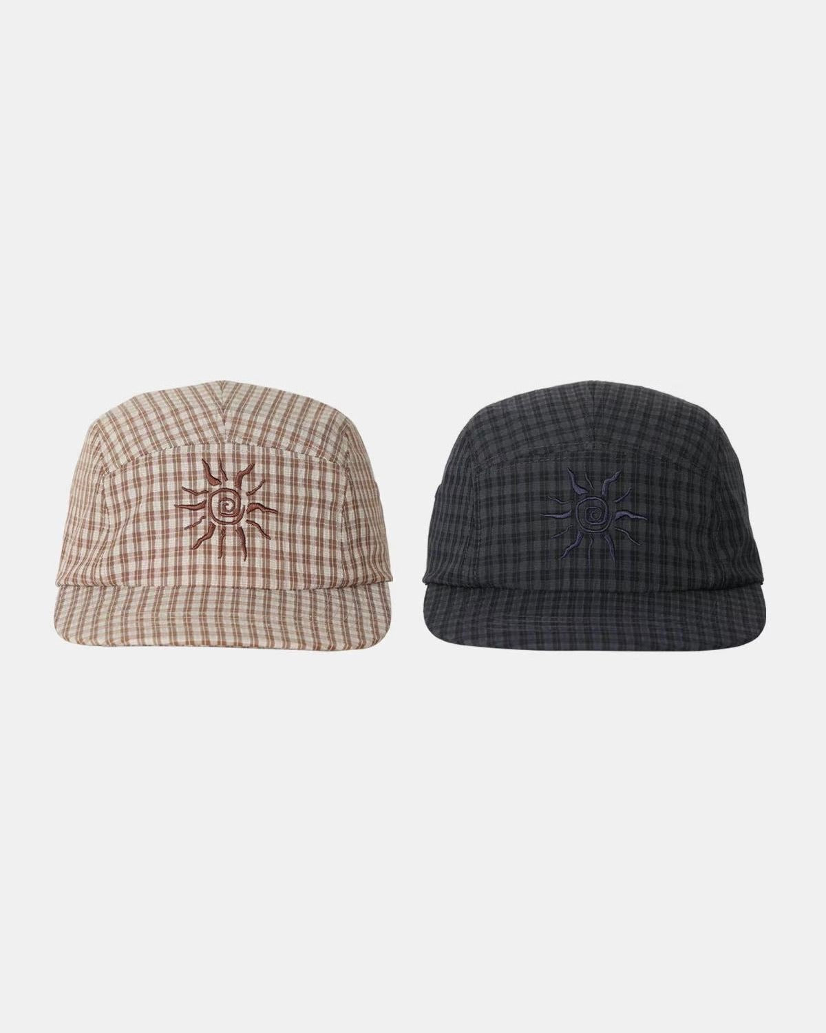 sun checked cap (brown)