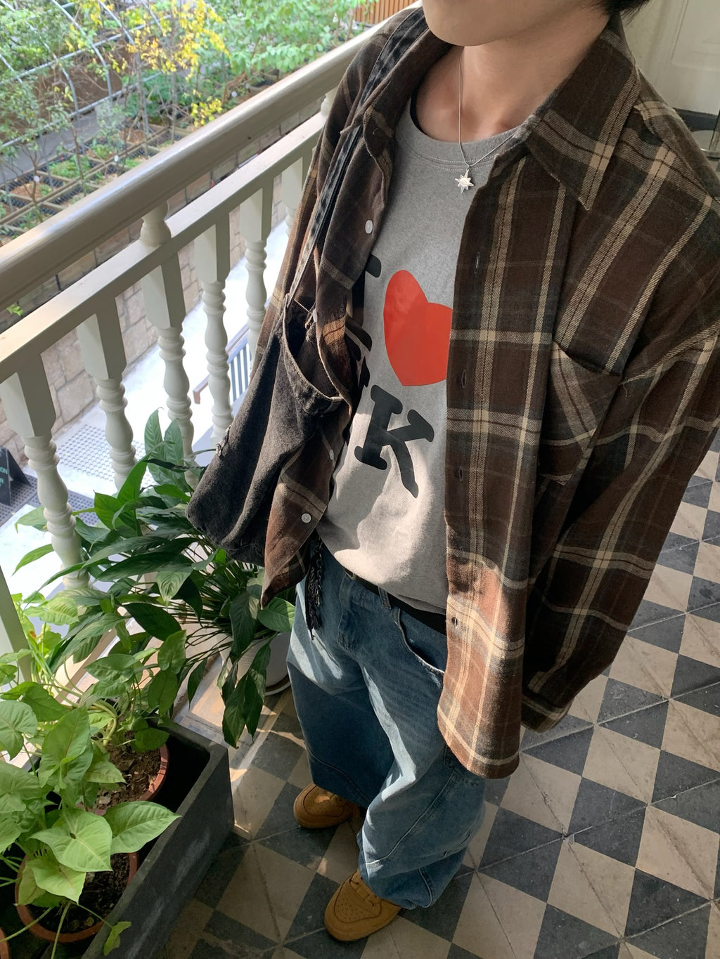 checked cotton shirt