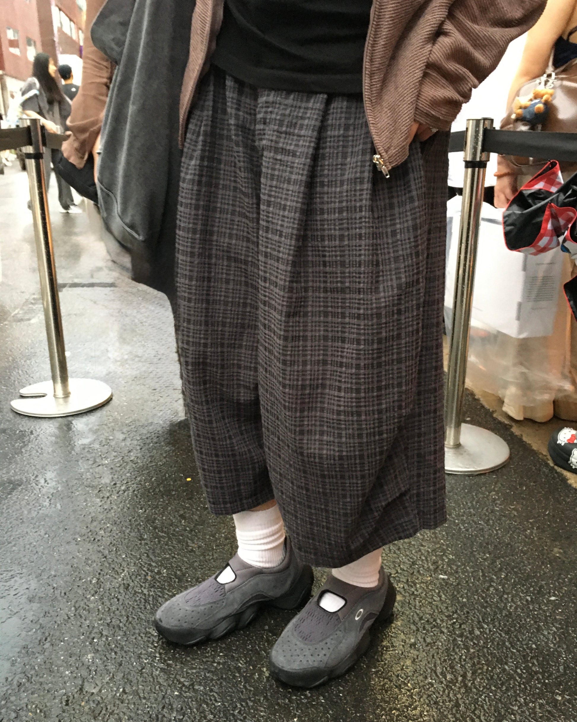pie checked half pants (black) (men wear)