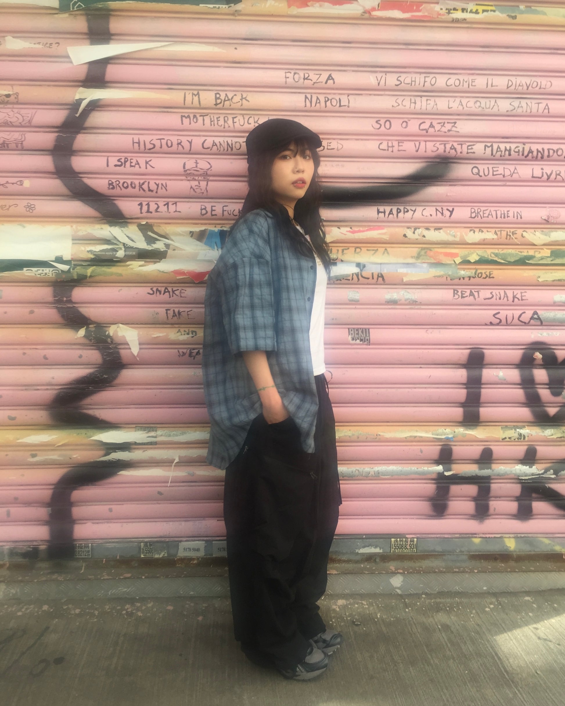 zipper cargo balloon pants (black)