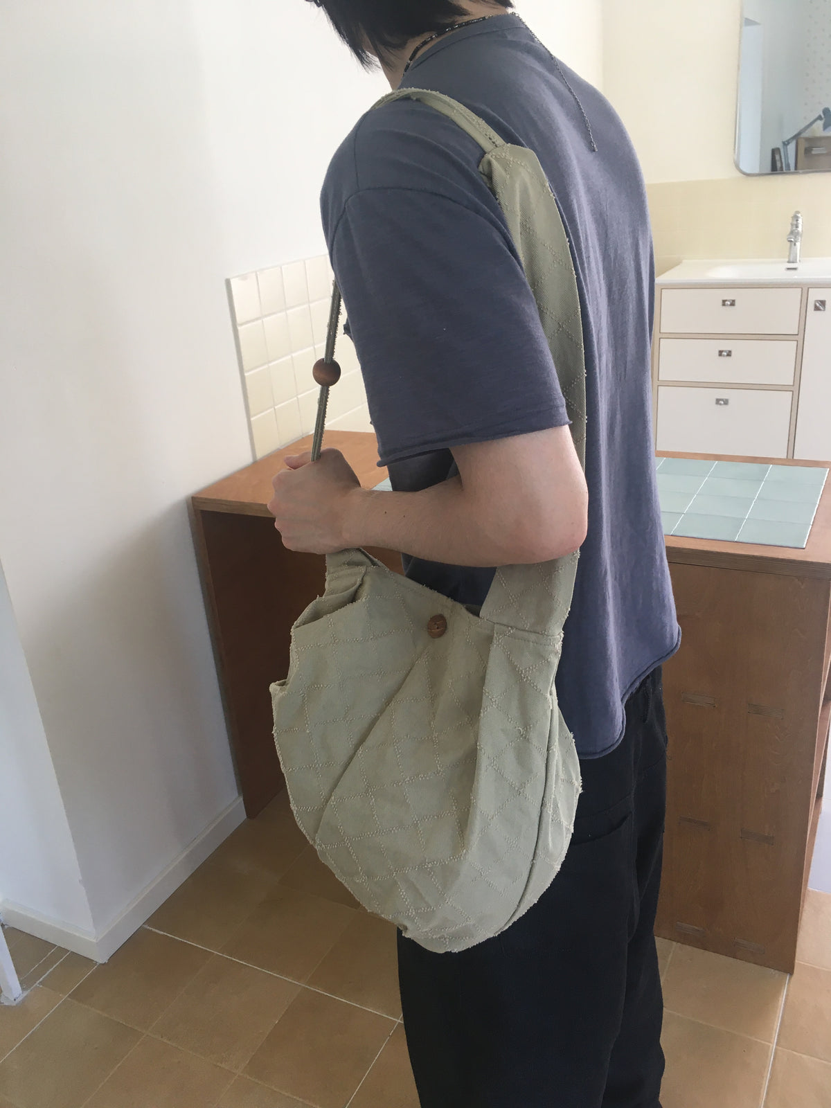 diamond stitch bag (beige)