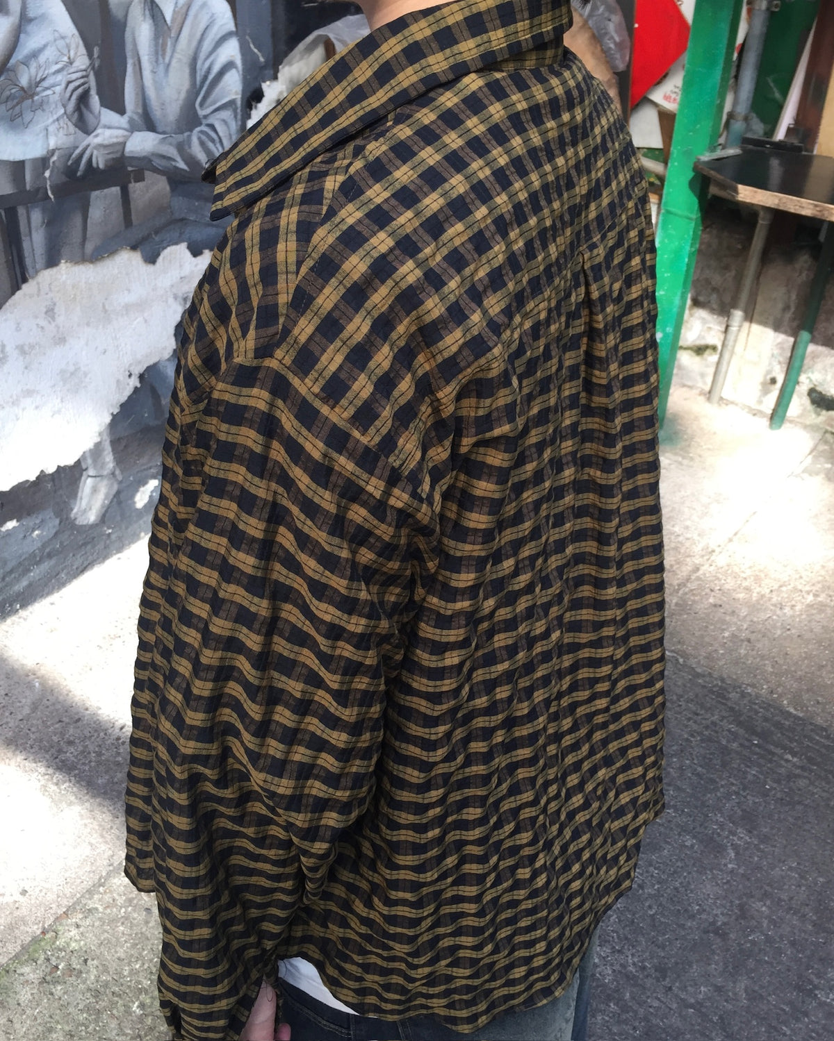 crunch checked shirt (olive)