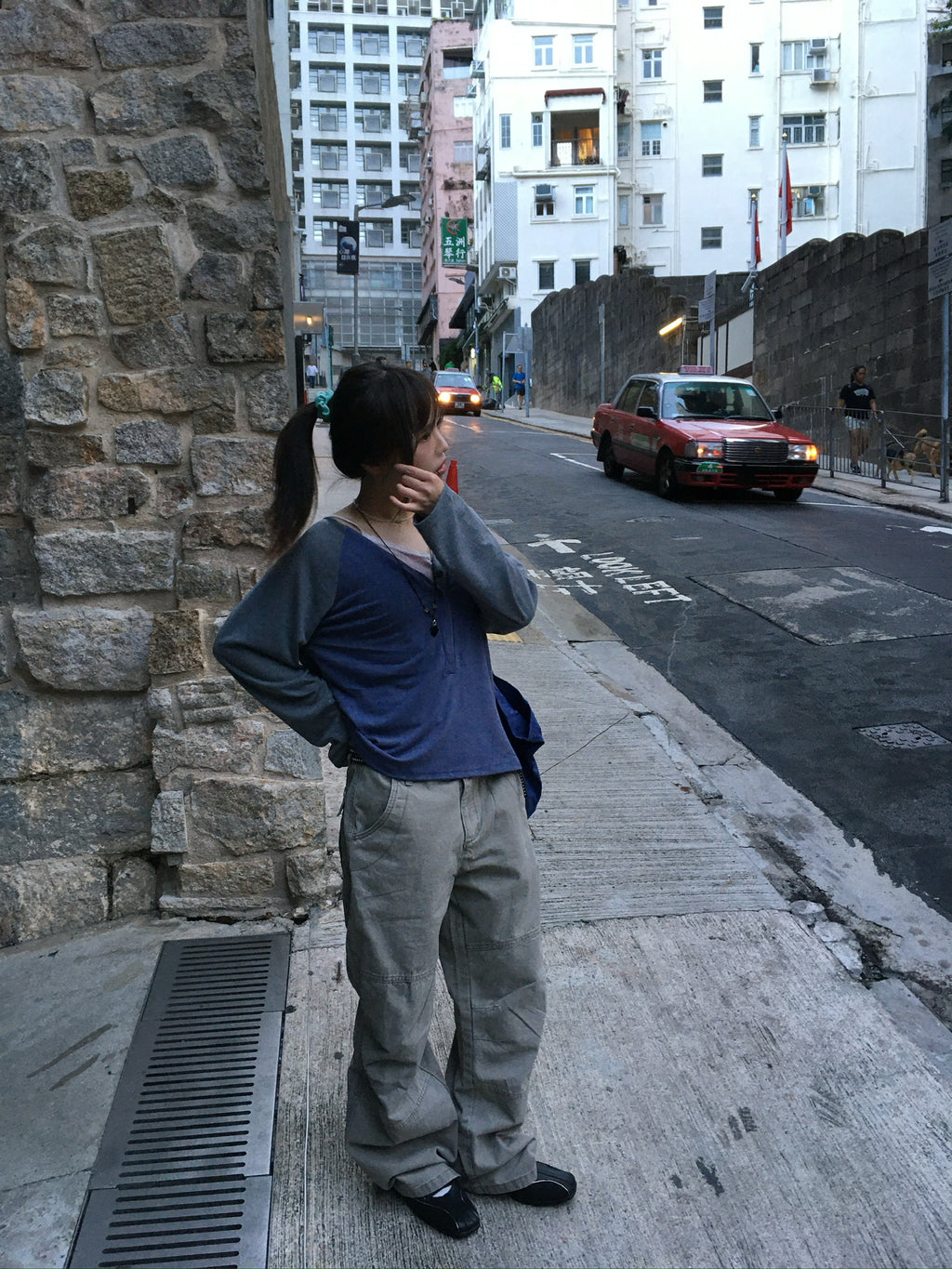 vintage washed cargo pants (beige)