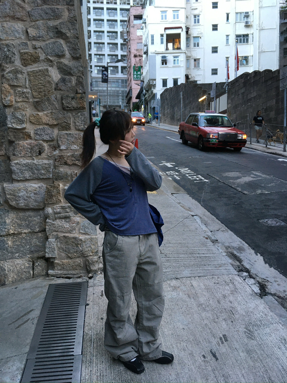 vintage washed cargo pants (beige)
