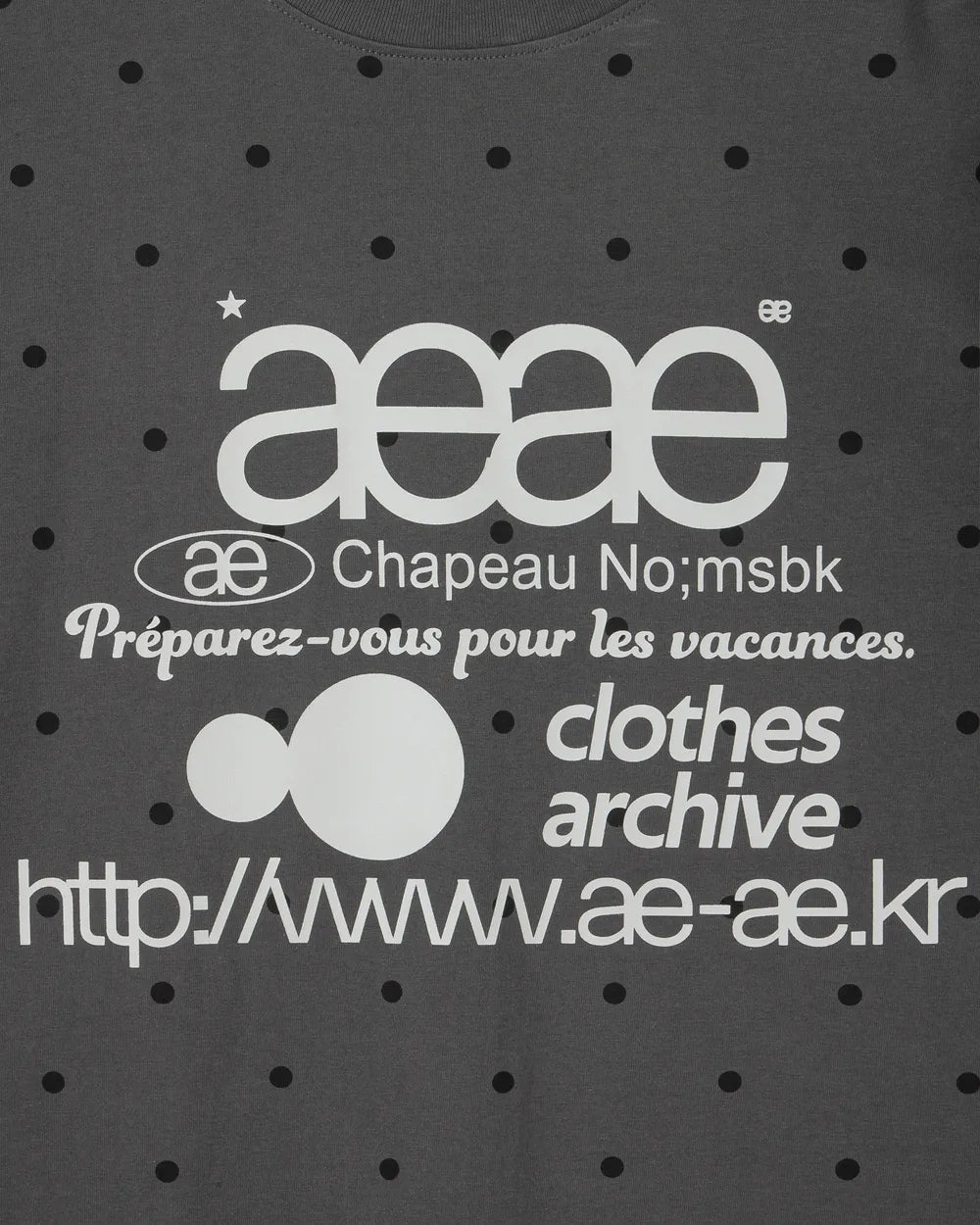 AEAE WEB LOGO DOT T-SHIRTS (CHARCOAL)