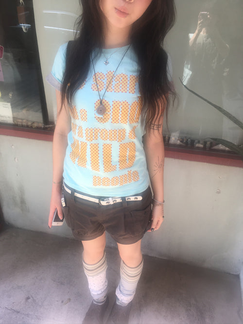 dot letter roll-up tee (mint)