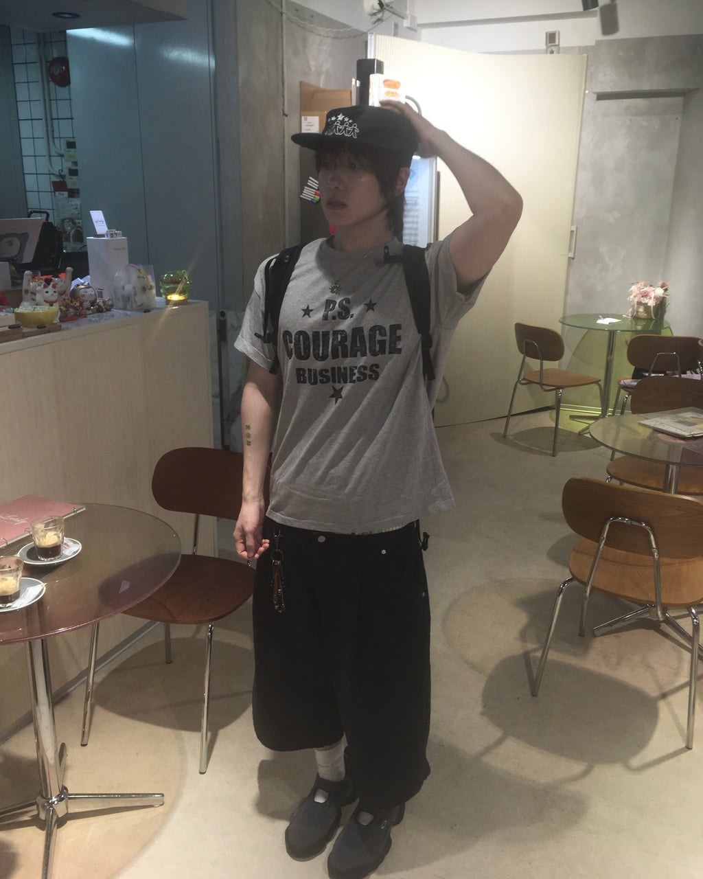 ps crop tee (grey)