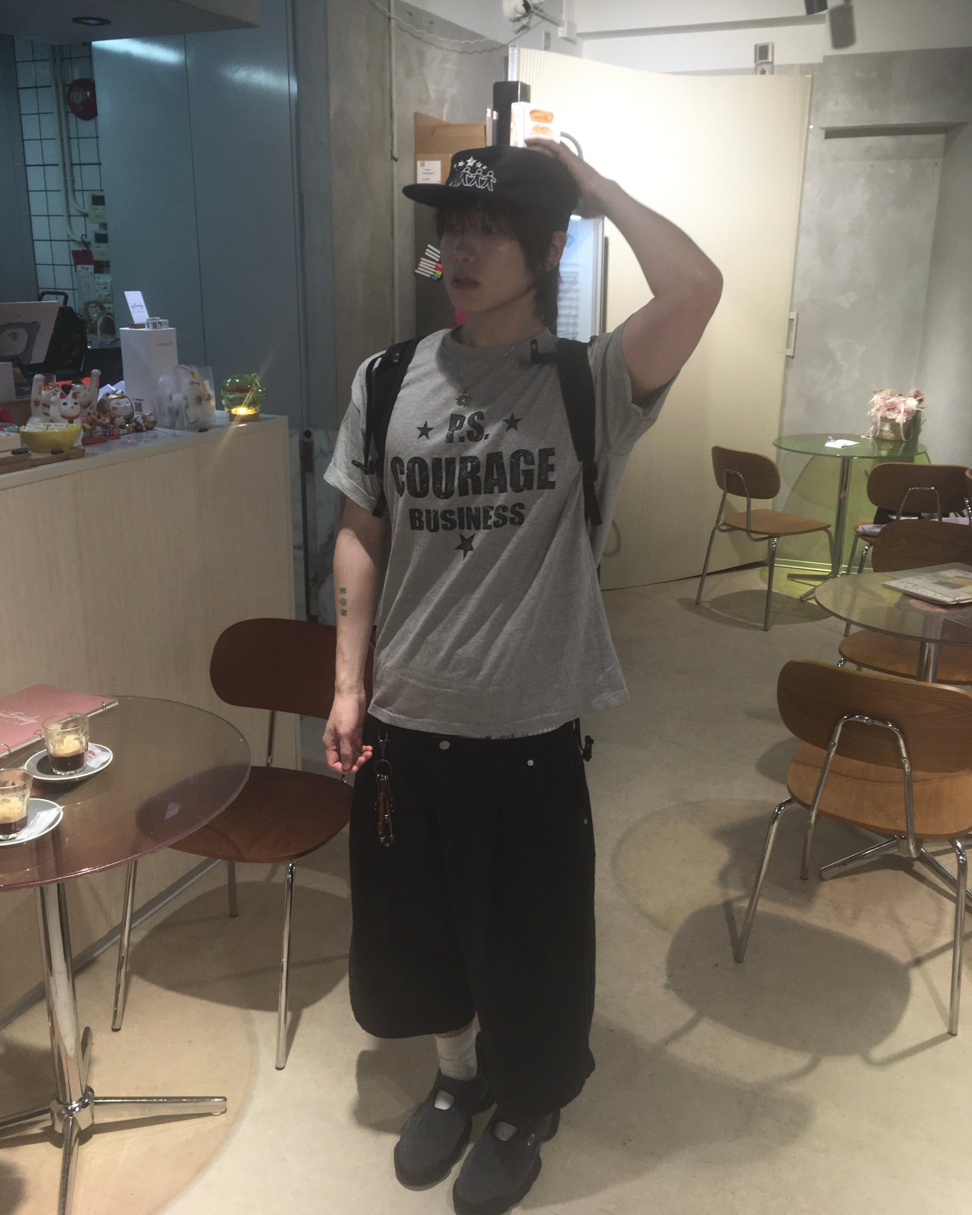 ps crop tee (grey)