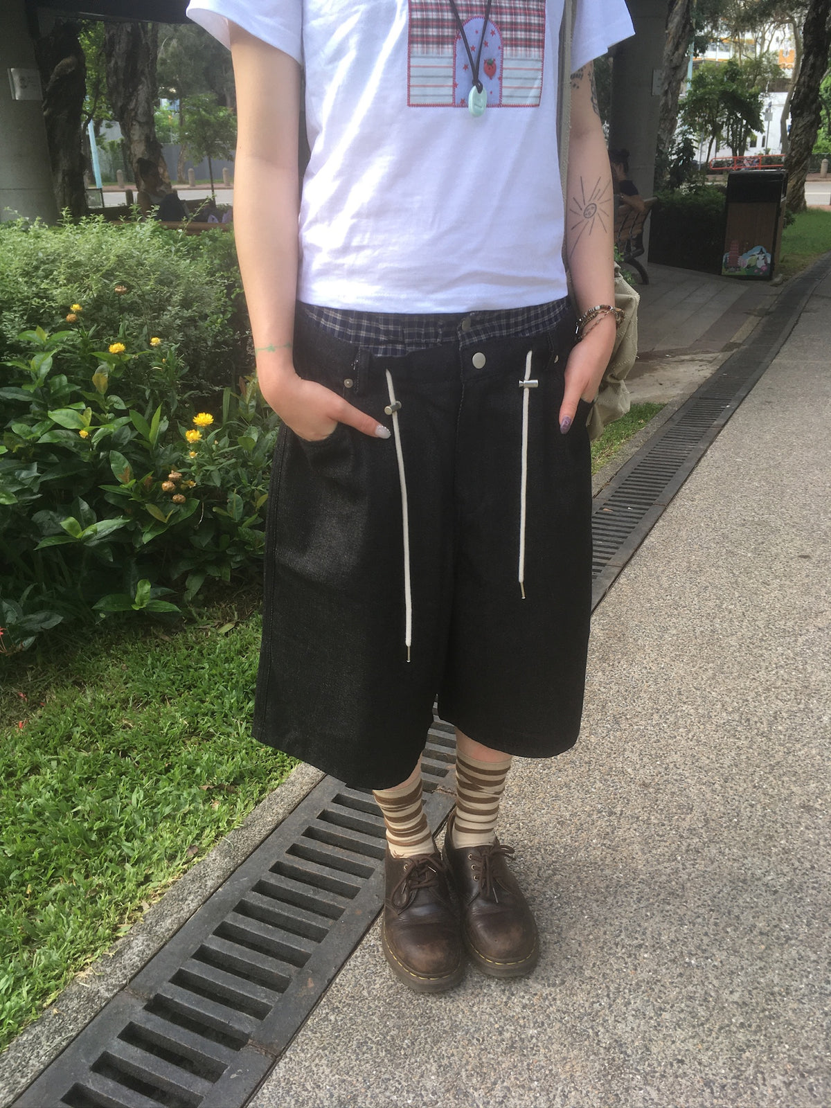 (★best) trunk layered half pants (black)
