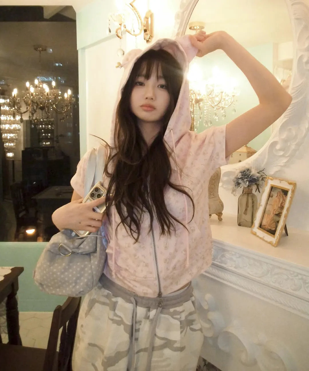 HUGYOURSKIN CAMO KORILAKKUMA BERMUDA PANTS (GREY)