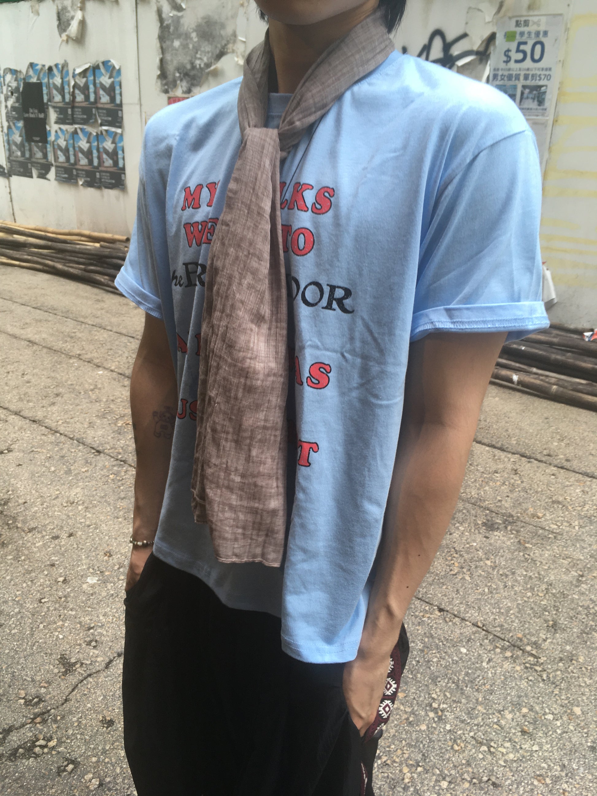 mist check scarf (brown)