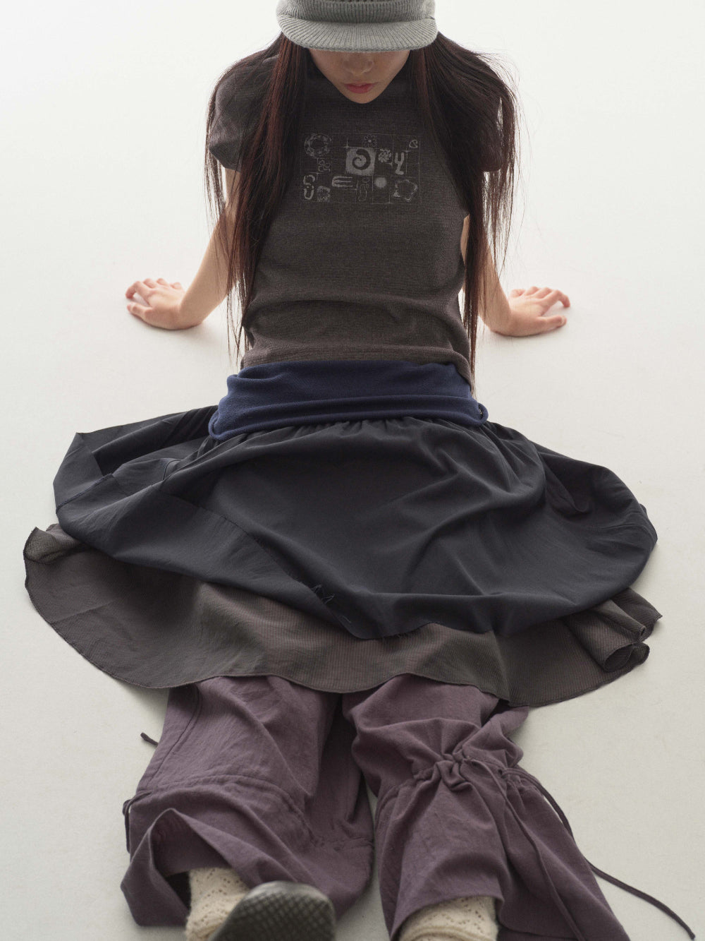 ✪【𝘱𝘳𝘦-𝘰𝘳𝘥𝘦𝘳】coyseio double shirring skirt (2 color)