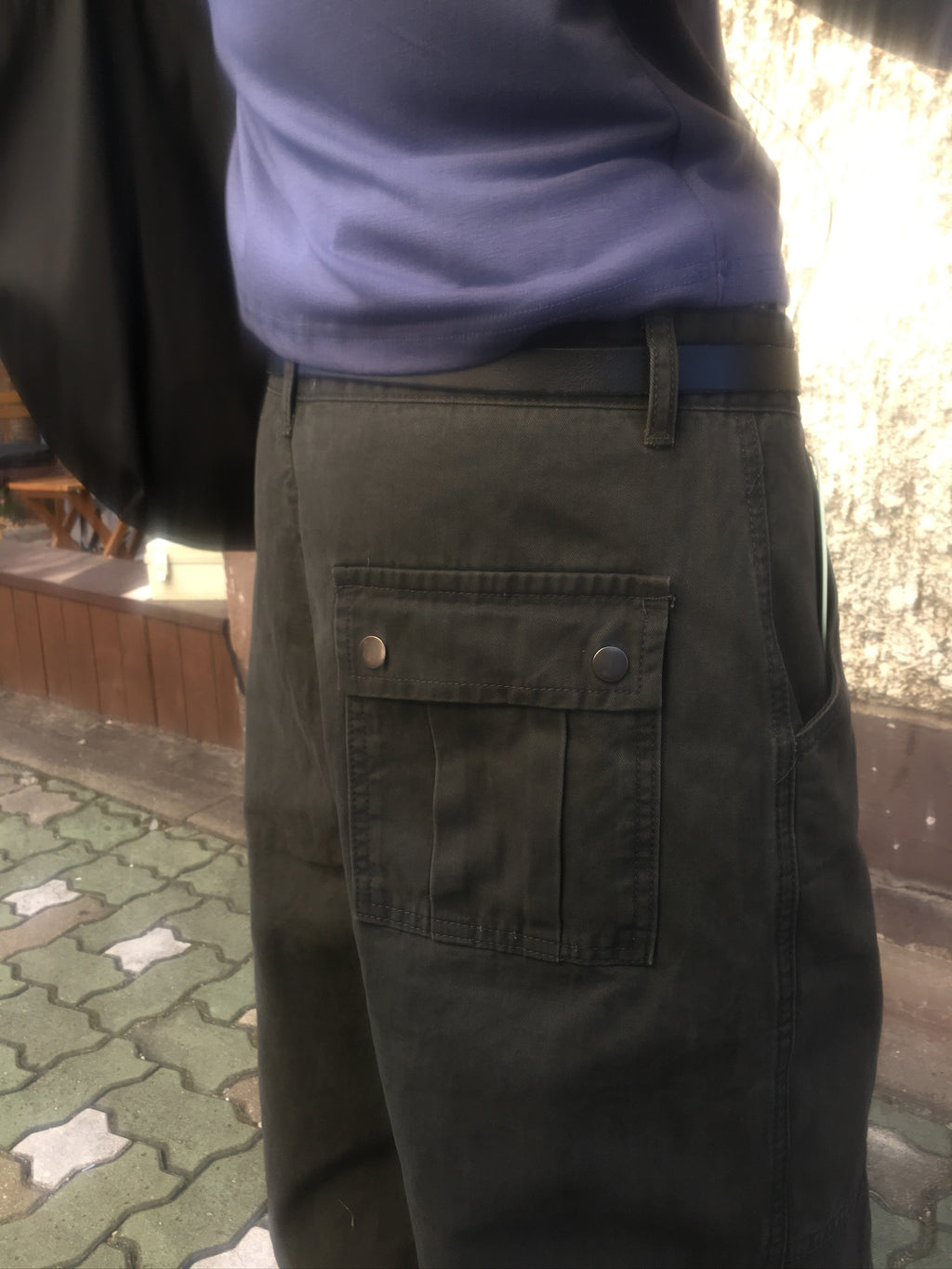 vintage washed cargo pants (charcoal)