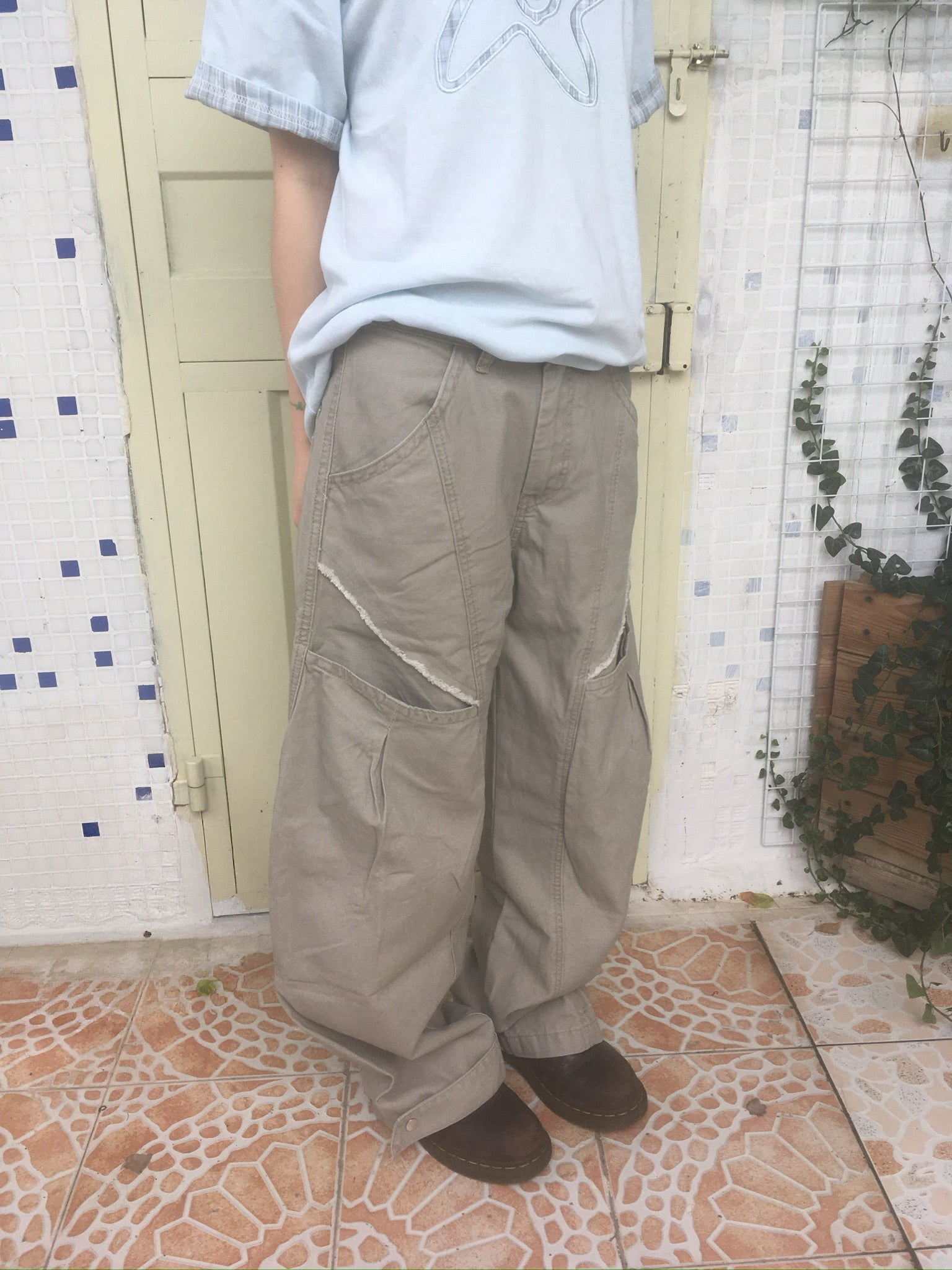 (★BEST) hem button cargo pants (beige)
