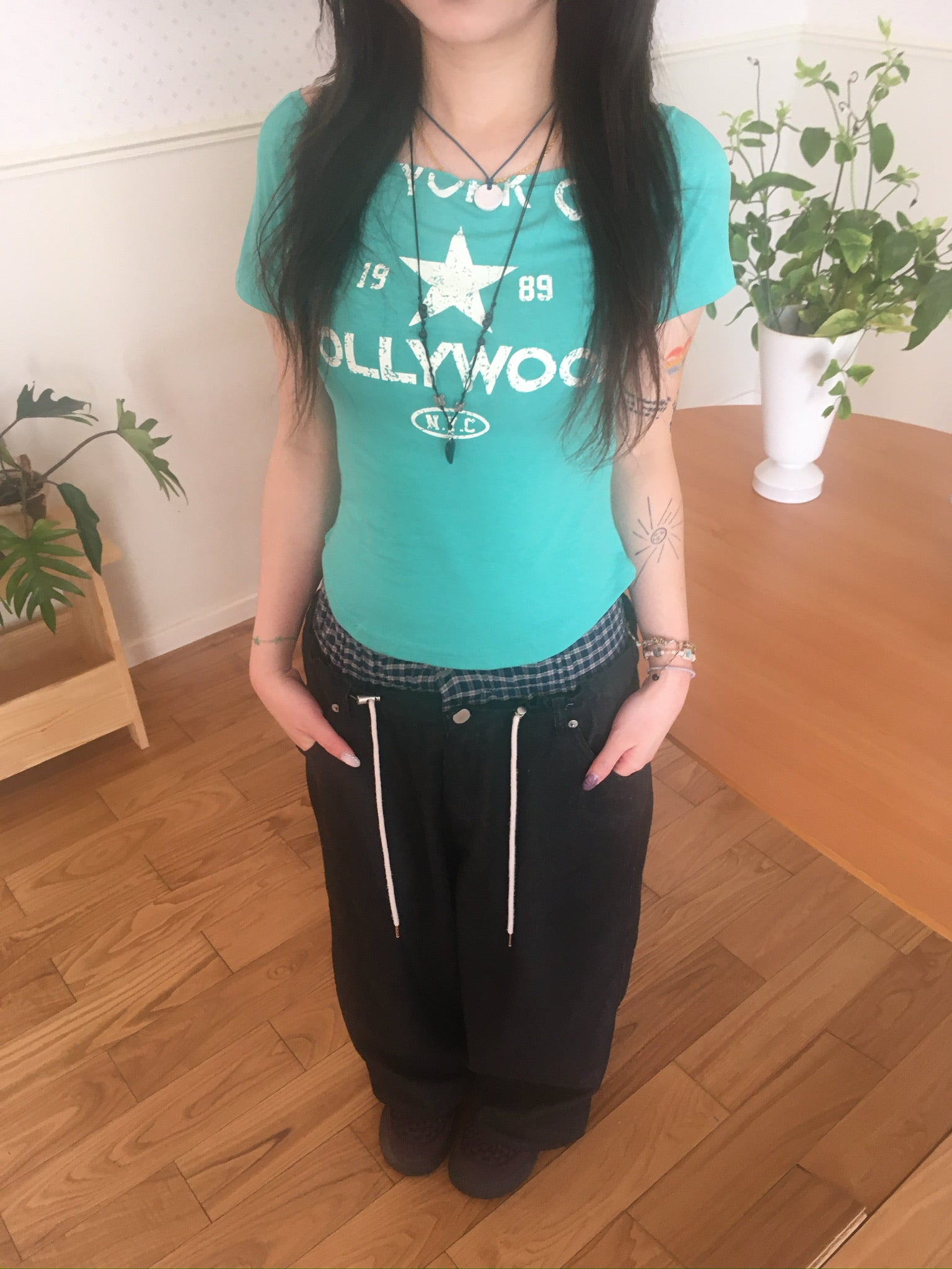 hollywood boat neck tee (mint)