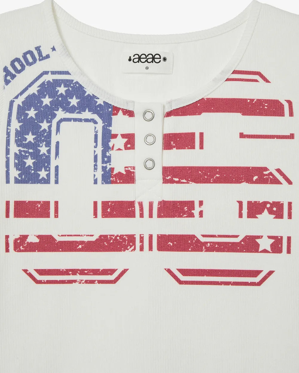 AEAE USA BANNER HENLY NECK TEE (WHITE)