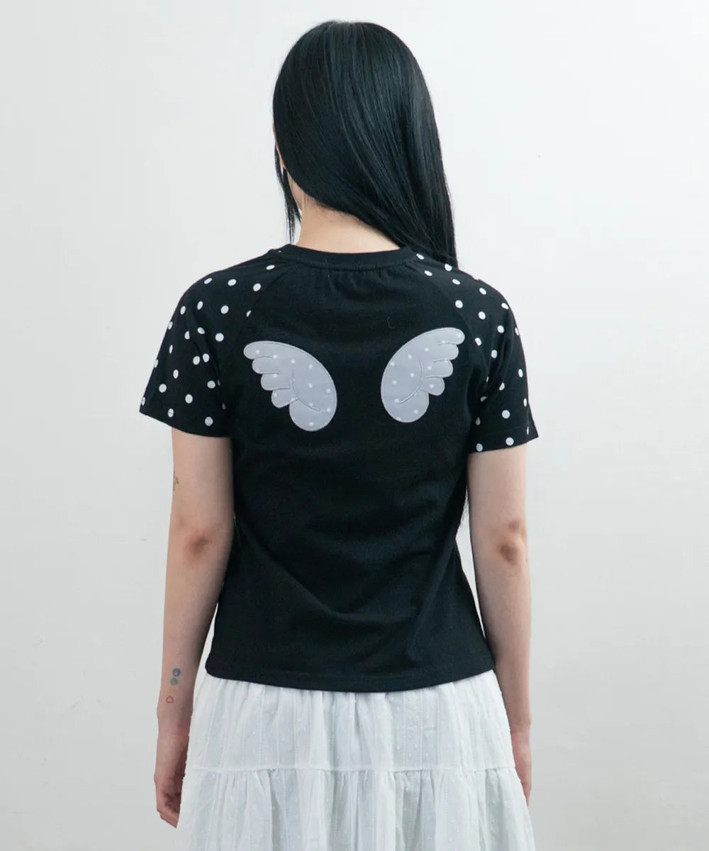 BAUF ANGEL WING SLIM FIT T-SHIRT (DOT BLACK)