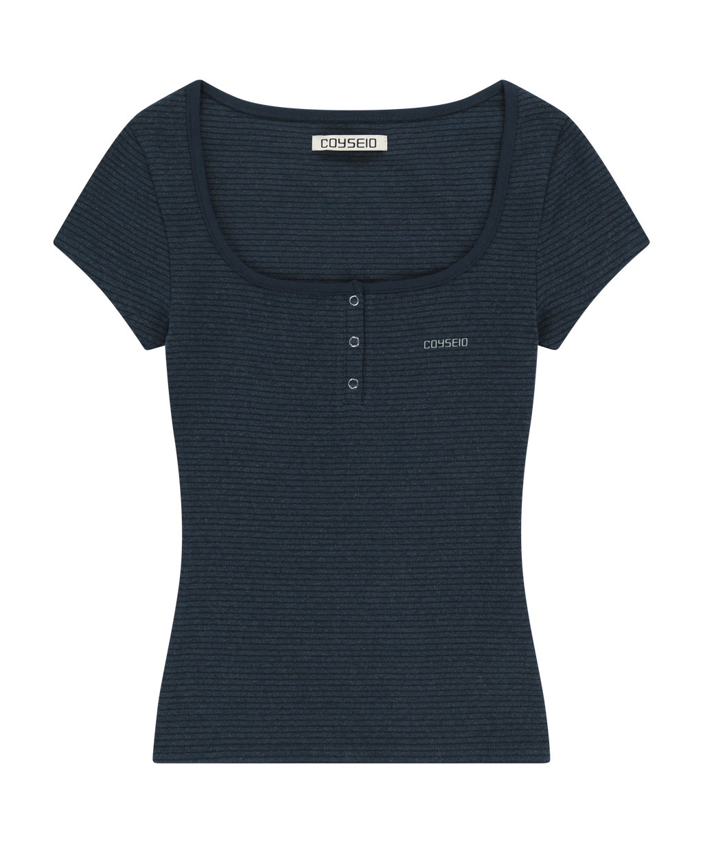 ✪【𝘱𝘳𝘦-𝘰𝘳𝘥𝘦𝘳】coyseio prong snap mini logo tee (2 color)